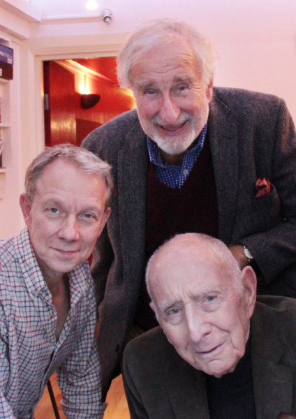 Jamie Newall, Christopher Benjamin, Trevor Baxter recording Jago & Litefoot_ Series 13 (April 2017) (c) Big Finish