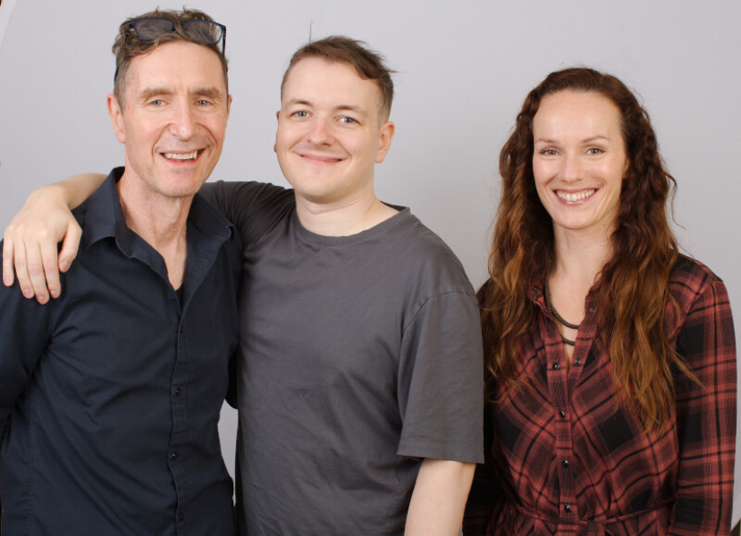 Paul McGann (the Doctor), Sonny McGann (Alex Campbell), Emma Campbell-Jones (Cass)