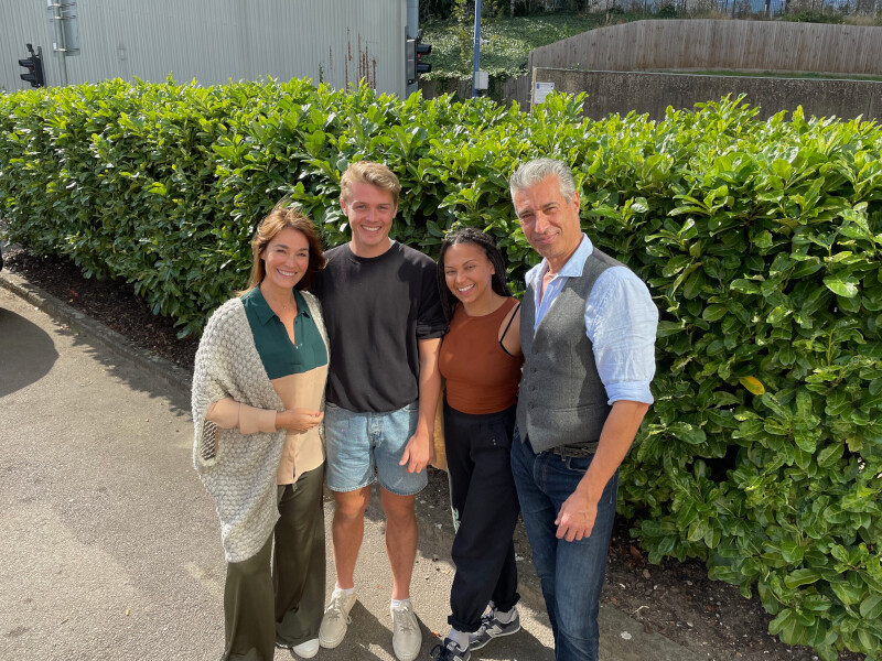 Eva Pope (Sendaya), Jack Forsyth-Noble (Shilling), Lois Chimimba (Barthlolom) and Silas Carson (Drane)