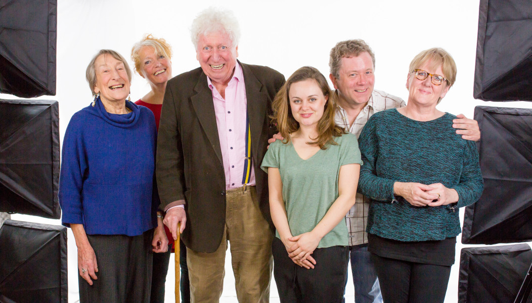 (L-R) Janet Henfrey, Louise Jameson, Tom Baker, Sophia Carr-Gomm, Jon Culshaw, Joanna Hole